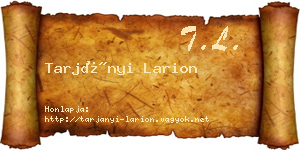 Tarjányi Larion névjegykártya